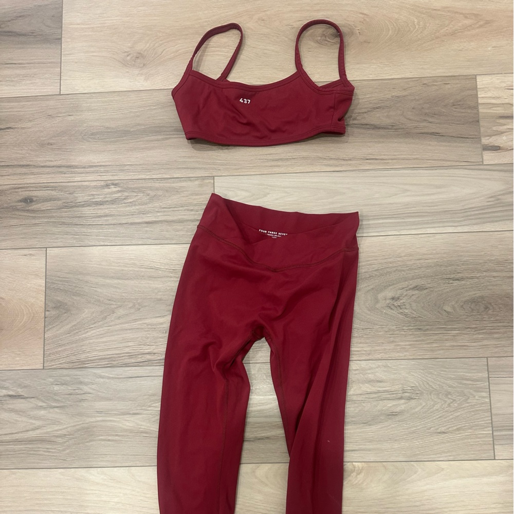 437 Maroon Set - Bra Small Leggings Medium